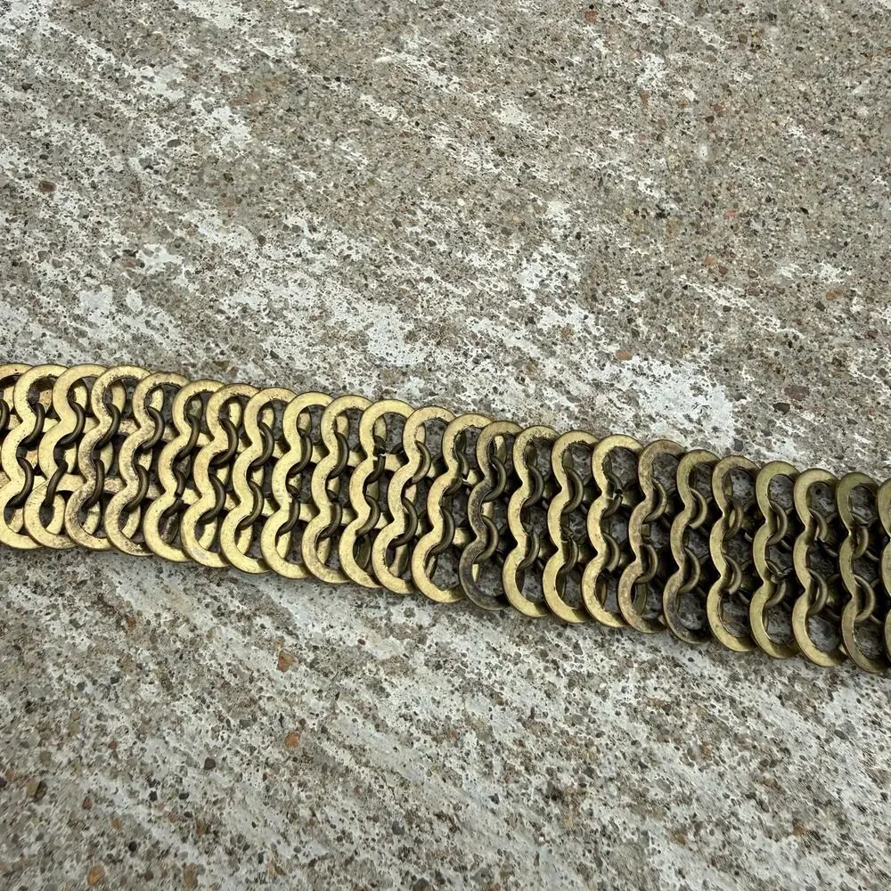 CHICO’S? Brass Gold Tone Metal Belt Women’s Chainmail Chain Style